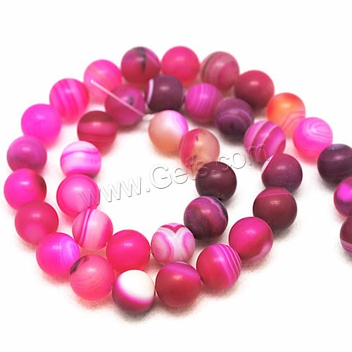 Natural Lace Agate Beads, Round, different size for choice & frosted, rose carmine, Hole:Approx 1-1.2mm, Length:Approx 15 Inch, Sold By Strand