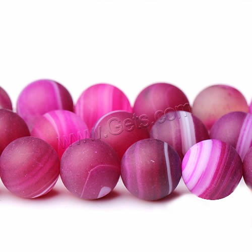 Natural Lace Agate Beads, Round, different size for choice & frosted, rose carmine, Hole:Approx 1-1.2mm, Length:Approx 15 Inch, Sold By Strand