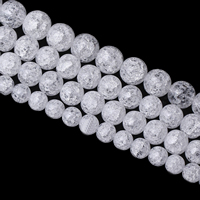 Natural Clear Quartz Beads, Round & crackle Approx 15.7 Inch 