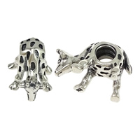 Troll Thailand Sterling Silver European Beads, Giraffe, plated, with troll Approx 4mm 