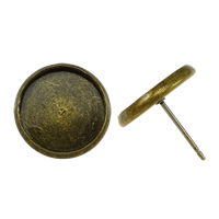 Brass Earring Stud Component, plated 0.7mm, Inner Approx 12mm 