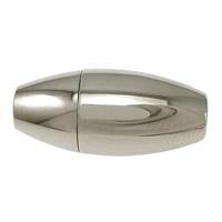 Runder Edelstahl Magnetverschluss, oval, plattiert, keine, 16x7mm, Bohrung:ca. 3mm, verkauft von PC