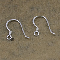 Sterling Silver Hook Earwire, 925 Sterling Silver, plated 14mm,0.6mm Approx 2mm 