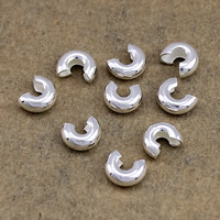 Sterling Silver Crimp Bead Cover, 925 Sterling Silver, plated Approx 2mm 