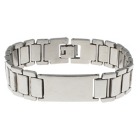 Stainless Steel ID Plate Bracelet, original color Approx 7.5 Inch 