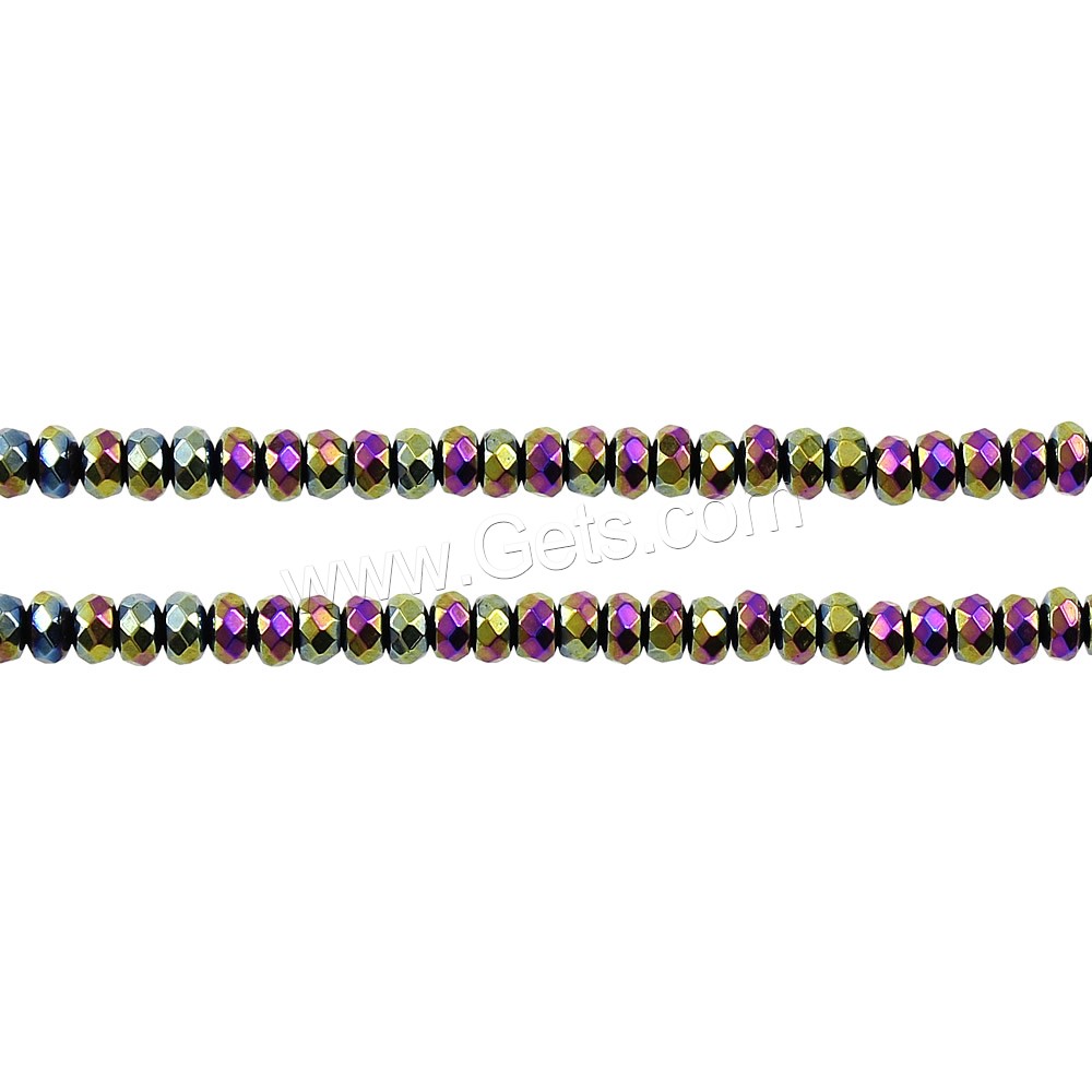 Perles hématite non-magnétique, hématite non magnétique, rondelle, Placage, normes différentes pour le choix & facettes, plus de couleurs à choisir, Longueur:Environ 15.5 pouce, Vendu par brin