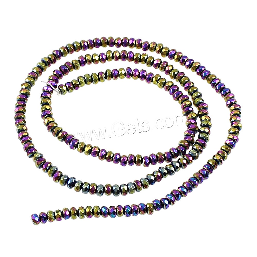 Non Magnetic Hematite Beads, Rondelle, plated, different size for choice & faceted, more colors for choice, Length:Approx 15.5 Inch, Sold By Strand