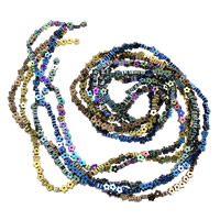 Nicht magnetische Hämatit Perlen, Non- magnetische Hämatit, Blume, plattiert, keine, 3.5x3.5x2mm, Bohrung:ca. 0.7mm, Länge:ca. 15.5 ZollInch, ca. 118PCs/Strang, verkauft von Strang