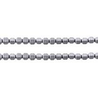 Nicht magnetische Hämatit Perlen, Non- magnetische Hämatit, oval, silberfarben plattiert, stumpfmatt, 4mm, Bohrung:ca. 1mm, Länge:ca. 16 ZollInch, ca. 99PCs/Strang, verkauft von Strang