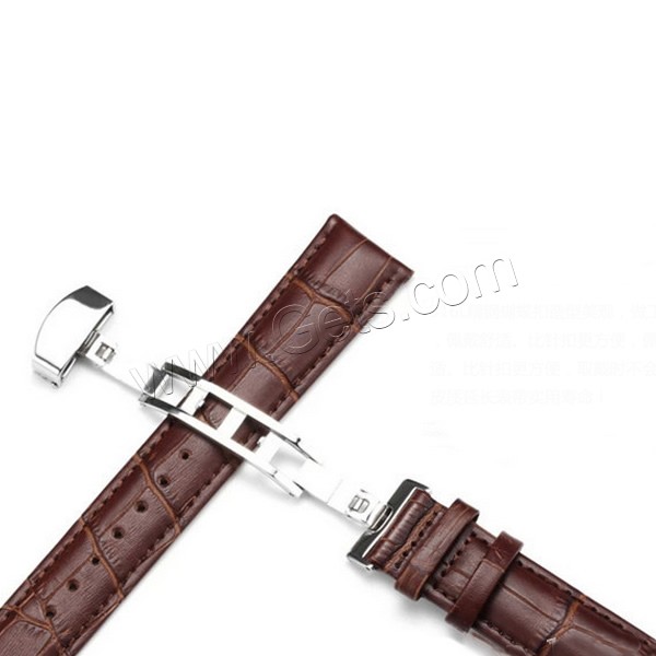 Cowhide Watch Band, with Stainless Steel, different size for choice & different styles for choice, 120mm,75mm, Sold By Set