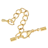 Brass Lobster Claw Cord Clasp, plated, with extender chain cadmium free Approx 1.2mm 