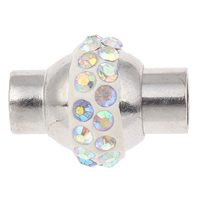 Cierre Magnético de Aleación de Zinc, con Arcilla analiar de diamantes de imitación AB, chapado, más colores para la opción, libre de níquel, plomo & cadmio, 18x13mm, agujero:aproximado 7mm, Vendido por UD