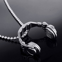Titanium Steel Pendants, Headphone, for man & blacken, 32mm Approx 