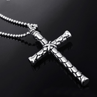 Titanium Steel Pendants, Wrapped Cross, for man & blacken Approx 