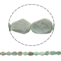 Amazonit Perlen, natürlich, 14x16x5mm-17x21x7mm, Bohrung:ca. 1mm, Länge:ca. 16.3 ZollInch, ca. 21PCs/Strang, verkauft von Strang