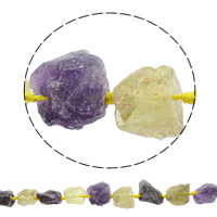 Natürlicher Quarz Perle, zweifarbig, 16-27mm, Bohrung:ca. 1mm, Länge:ca. 16.5 ZollInch, ca. 16PCs/Strang, verkauft von Strang
