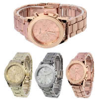 Bracelets de montre pour femmes, acier inoxydable, avec cadran en alliage de zinc, Placage, plus de couleurs à choisir, 36mm Environ 8.6 pouce, Vendu par PC