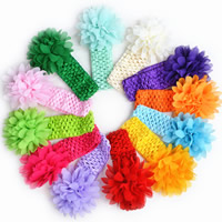 Fashion Baby Headband, Chiffon, with Wool, Flower, elastic & for children 100mm 