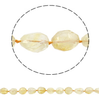 Cristal en jaune naturelles, perles de citrine, ovale, Novembre Birthstone, 12-14mm Environ 1mm Environ 16.5 pouce, Environ Vendu par brin