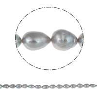 Perles nacres baroques de culture d'eau douce , perle d'eau douce cultivée, gris, 11-12mm Environ 0.8mm Environ 15 pouce, Vendu par brin
