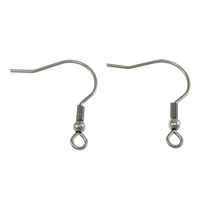 Stainless Steel Hook Earwire, 316L Stainless Steel, with loop, original color, 21mm,0.6mm Approx 2mm 