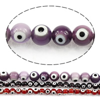 Evil Eye Lampwork Beads, Round, evil eye pattern 