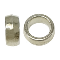Perla de agujero grande de aleación de zinc, Toroidal, chapado en color de platina, agujero largo, 5x11mm, agujero:aproximado 7mm, Vendido por UD
