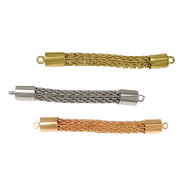Brass Connector Bar, plated, mesh chain & 1/1 loop Approx 1.5mm 