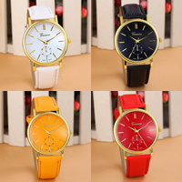 Women Wrist Watch, Zinc Alloy, with PU Leather & Glass, Chinese movement, gold color plated, for woman nickel, lead & cadmium free, 38mm Approx 9.4 Inch 
