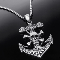 Titanium Steel Pendants, Anchor, nautical pattern & for man & blacken Approx 