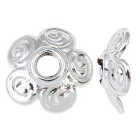 Zinc Alloy Bead Caps, Flower, silver color plated, nickel, lead & cadmium free Approx 2.5mm 