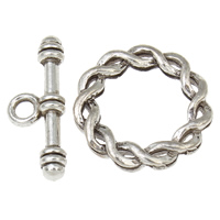 Zinc Alloy Toggle Clasp, Donut, antique silver color plated, single-strand, nickel, lead & cadmium free Approx 2mm, 14mm 