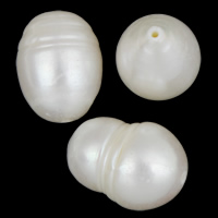 Naturel d'eau douce perles, perle d'eau douce cultivée, pomme de terre, blanc, 9-10mm Environ 0.8mm Vendu par sac