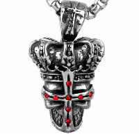 Titanium Steel Pendants, Skull, for man & with rhinestone & blacken Approx 