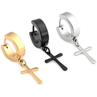 Huggie Hoop Drop Earring, нержавеющая сталь, Kресты, Другое покрытие, Много цветов для выбора, 4mm, продается PC