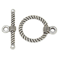 Zinc Alloy Toggle Clasp, Donut, antique silver color plated, single-strand, nickel, lead & cadmium free  Approx 1.5mm, 2mm 