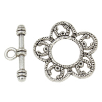 Zinc Alloy Toggle Clasp, Flower, antique silver color plated, single-strand, nickel, lead & cadmium free Approx 3.5mm 