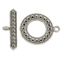 Zinc Alloy Toggle Clasp Findings, Donut, antique silver color plated, single-strand, nickel, lead & cadmium free  Approx 2.5mm, 3mm, Inner Approx 1mm 