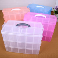 Контейнер пластиковый для хранения бисера, пластик, Прямоугольная форма, 30 клетки & прозрачный, Много цветов для выбора продается PC