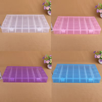 Plastic Bead Container, Rectangle, 28 cells & transparent 