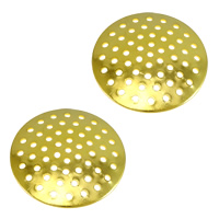 Messing perforierte Perle Scheibe, flache Runde, plattiert, keine, 25x25x1mm, 1000PCs/Tasche, verkauft von Tasche