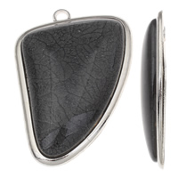 Resin Zinc Alloy Pendants, with Resin, Triangle, platinum color plated, nickel, lead & cadmium free Approx 