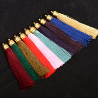 Decorative Tassel, Polyester, with Copper Coated Plastic 