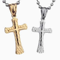Titanium Steel Pendants, Cross, plated, for woman Approx 