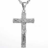Titanium Steel Pendants, Crucifix Cross, for man, original color Approx 