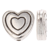 Plated CCB Plastic Beads, Copper Coated Plastic, Heart, antique silver color plated, nickel, lead & cadmium free Approx 1mm 