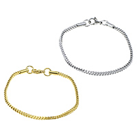 Stainless Steel Chain Bracelets, plated, curb chain Approx 8 Inch 