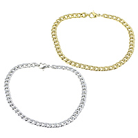 Stainless Steel Chain Bracelets, plated, curb chain Approx 8 Inch 