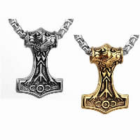 Titanium Steel Pendants, Hammer of Thor, plated, for man & blacken Approx 3-5mm 