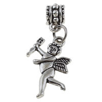 Zinc Alloy European Pendants, Angel, antique silver color plated, without troll, nickel, lead & cadmium free Approx 4mm 
